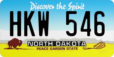 ND license plate HKW546