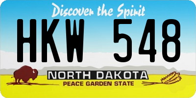 ND license plate HKW548