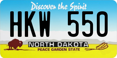 ND license plate HKW550