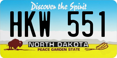 ND license plate HKW551