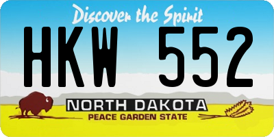 ND license plate HKW552