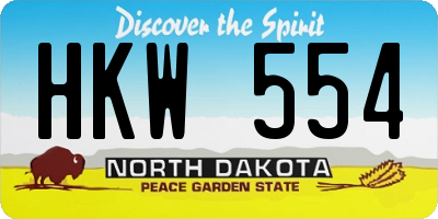 ND license plate HKW554