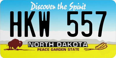 ND license plate HKW557