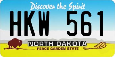 ND license plate HKW561