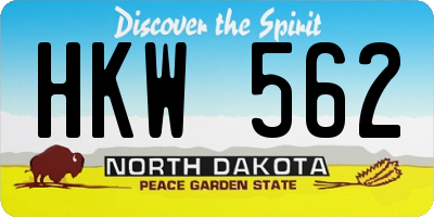 ND license plate HKW562