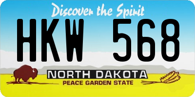 ND license plate HKW568