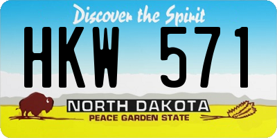 ND license plate HKW571