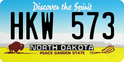 ND license plate HKW573