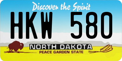 ND license plate HKW580