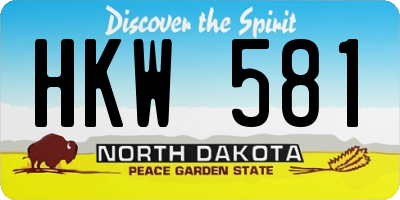 ND license plate HKW581