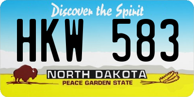 ND license plate HKW583