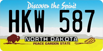 ND license plate HKW587