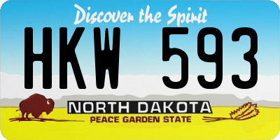 ND license plate HKW593