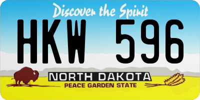 ND license plate HKW596