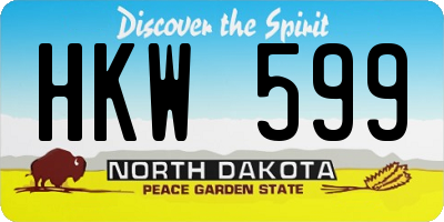 ND license plate HKW599