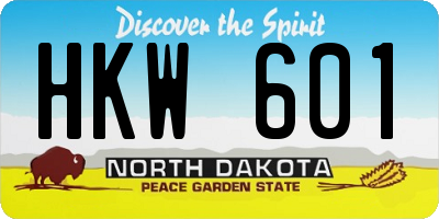 ND license plate HKW601