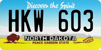 ND license plate HKW603