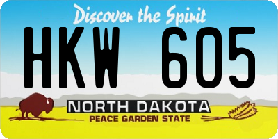 ND license plate HKW605