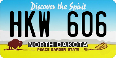 ND license plate HKW606