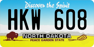 ND license plate HKW608