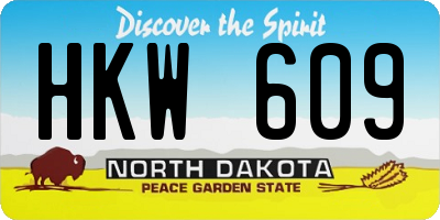 ND license plate HKW609