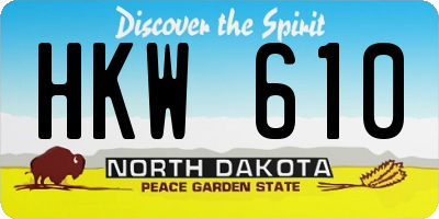 ND license plate HKW610