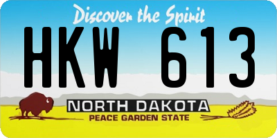 ND license plate HKW613