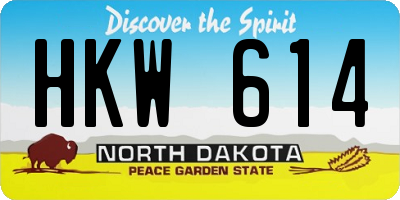 ND license plate HKW614