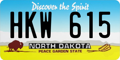 ND license plate HKW615