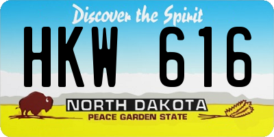 ND license plate HKW616