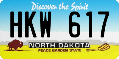 ND license plate HKW617