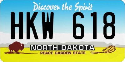 ND license plate HKW618