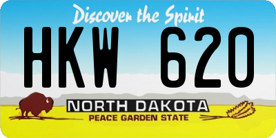 ND license plate HKW620