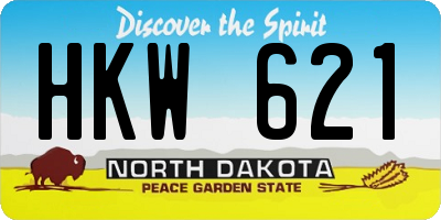 ND license plate HKW621