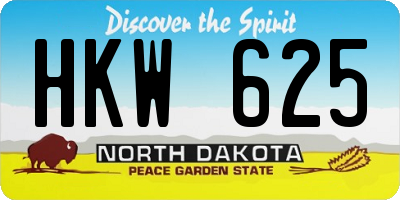 ND license plate HKW625