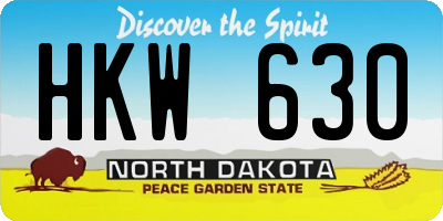 ND license plate HKW630