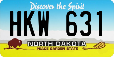 ND license plate HKW631