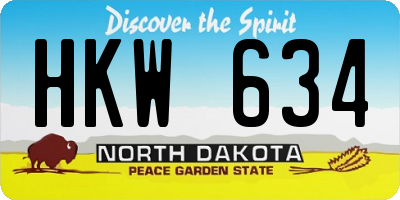 ND license plate HKW634