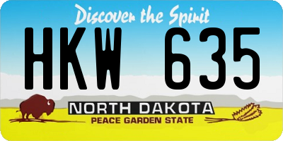 ND license plate HKW635