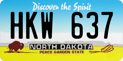 ND license plate HKW637