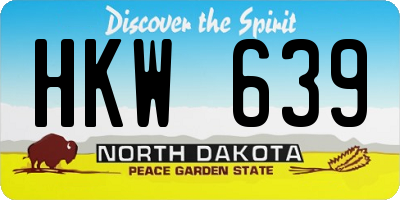 ND license plate HKW639