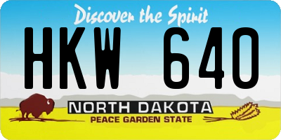 ND license plate HKW640