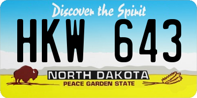 ND license plate HKW643