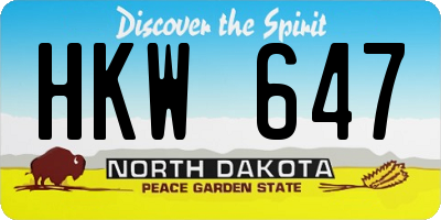 ND license plate HKW647