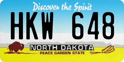 ND license plate HKW648