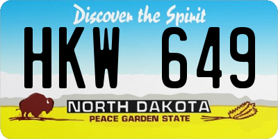 ND license plate HKW649