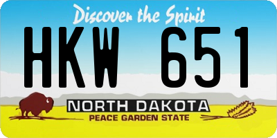 ND license plate HKW651