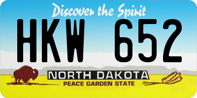 ND license plate HKW652