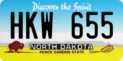 ND license plate HKW655