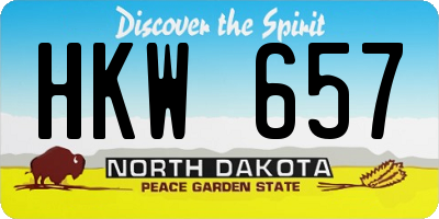 ND license plate HKW657